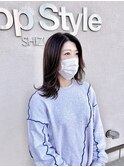 ミディアム×暗髪×美髪