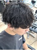 波巻きパーマメンズパーマツイストスパイラルパーマツーブロック