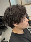 波巻きパーマメンズパーマメンズヘアツーブロックツイストパーマ