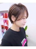 大人可愛いベージュショート