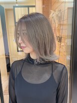 アップ(A+hair) ハイライトカラーミルクティーベージュケアブリーチ白髪ぼかし