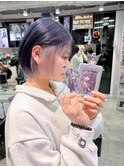 ブルーラベンダーインナーカラーホワイトシルバーアッシュ