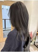 ロングウルフ透明感カラーシアーグレージュ＊レイヤーカット