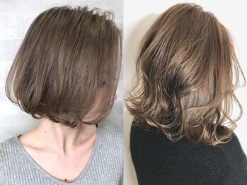 アヴァンス セブンパーク天美 松原店(AVANCE.)の写真/グレイカラーも楽しめる♪明るい色味やハイライトなど白髪ぼかしも◎≪髪質改善カラー≫で強く&美しい髪に