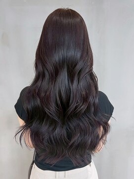 ロンググレージュ韓国ヘア顔周りレイヤー_ba564532