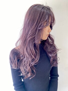 フォーク FOLK 【FOLK】透明感ヴァイオレットピンク☆似合わせゆる巻きロング♪