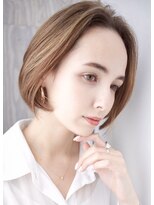 グランアージュ 船橋南口店(grandage)&nbsp;重めボブ/白髪ぼかしハイライト/ ミルクティーベージュ/船橋