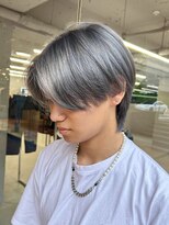【大久保】メンズ、ケアブリーチ、シルバーグレーカラー