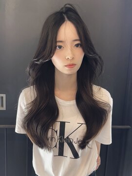 アイシー 表参道(ICY) 韓国ヘア 2wayバング 顔まわりカットNo.1 レイヤー グレージュ