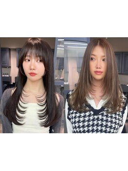 顔まわりのレイヤーカットは風が吹いても綺麗なカットラインが崩れない！毎日のお手入れも簡単♪[大宮]
