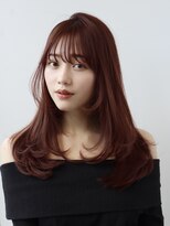 ガーデントウキョウ(GARDEN Tokyo) ピンクブラウン/艶カラー/レイヤー/後れ毛/顔まわりカット/前髪