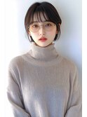 くびれヘア韓国風巻きアプリコットオレンジ夏ハイライト