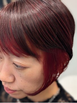 アース 菊名店(HAIR&MAKE EARTH) アシンメトリーカラーのモード前下がりボブ
