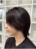 メンズミディアムメンズロングメンズボブウルフニュアンスパーマ