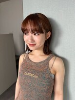 アム(amu)&nbsp;オレンジブラウン/ワイドバング/ベルボブ/外ハネボブ/おくれ毛