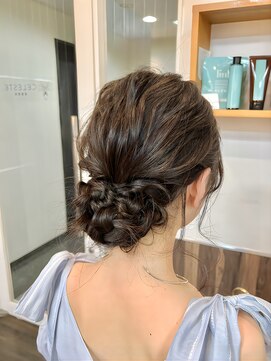 セレスト 福岡天神店(CELESTE) ＊波巻き×編み込みのルーズシニヨン＊