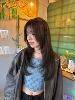 イェスオキナワ(yes okinawa)&nbsp;レイヤーカット  透明感ダークオリーブブラウン