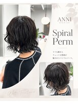 アニー 松戸(ANNI)&nbsp;ミルクティーブロンド/ダークブルー/デジタルパーマ/松戸駅