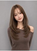 ナチュラルベージュ_韓国ヘア_顔周りレイヤー_ヨシンモリ