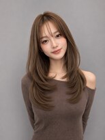 アース コアフュールボーテ 佐久平店(EARTH coiffure beaute)&nbsp;ナチュラルベージュ_韓国ヘア_顔周りレイヤー_ヨシンモリ