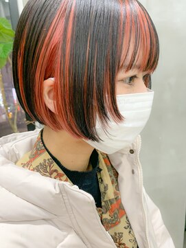 テトヘアー(teto hair) インナーカラー、ボブウルフ、フェイスレイヤー、パッツン前髪