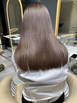 ロンドメリア 天神大名店(Lond Melia)&nbsp;★斜めバングミディアムヘアグレージュカラーシルキーベージュ★