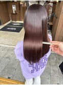 髪質改善縮毛矯正+ラベンダーアンバーカラー