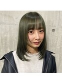 顔周りレイヤー オリーブカラー