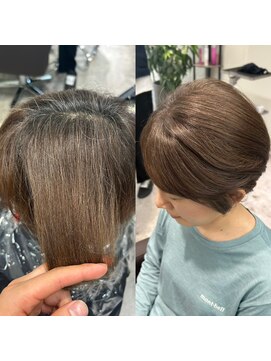 ジービージー(GBG) くびれショートボブ40代50代グレイカラー白髪染め白髪ぼかし