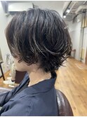 伸ばしかけショートボブ×ニュアンスパーマ uiic hair 中沢恵理
