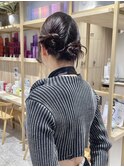 ヘアアレンジ ヘアセット シンプルシニヨン 新宿
