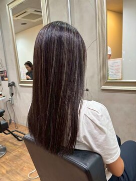 ヘアプレイスソル (HAIR PLACE SoL) ハイライトカラー/ストレートロング/グレージュカラー