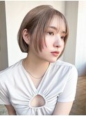 ダブルカラー前髪カットボブミルクティー_F1192