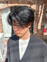 ラレイ ハラジュク(Lalei harajuku)&nbsp;【白石】センターパートメンズカット毛流れパーマ韓国原宿