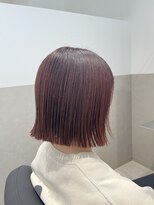リーフヘアー(REEF hair)&nbsp;エノグピンクレッド×切りっぱなしボブ