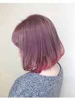 ブラウン(Brown)&nbsp;裾カラーピンク