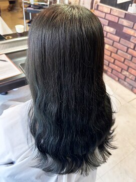 ヴァンクラウドコウベ(VENT CLOUD KOBE) 10代20代30代大人可愛い艶感アッシュブルー裾カラー立体感