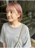 ピンクベージュトリプルカラーハイトーンカラー