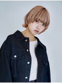 ウルフ/ボブ/ピンクベージュ/くびれ/20代/30代/顔まわり