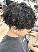 波巻きパーマメンズパーマツイストスパイラルパーマツーブロック