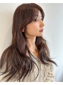 顔まわりレイヤー×ショコラブラウン