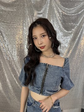 アジールヘア 東上野店(agir hair) 韓国アイドル風スタイルワンホンヘアブルーブラック透明感カラー