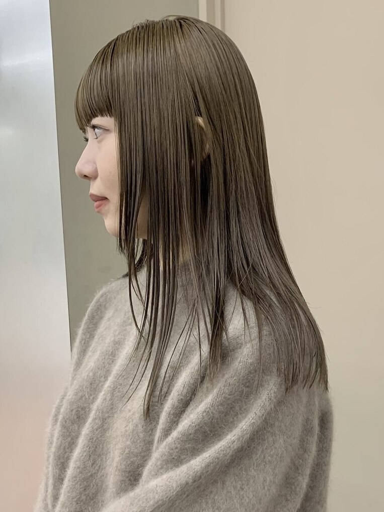 ブリーチなしダブルカラー オリーブカラー オリーブベージュ
