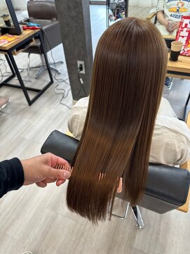 ラル 水戸県道50号店(Lalu.) 黒髪/ボブルフ/ネビージュ/小顔/ワンレン/水戸/髪質改善/前髪