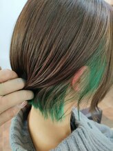 ミリヘアー(mirihair) インナーグリーン×マットボブ