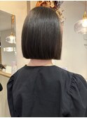 グレージュ×ボブ