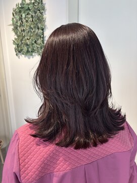 フリック 堺東店(FLICK) ピンクブラウン/白髪染め/ミディアムレイヤーカット/堺東