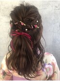 卒業式ヘアセット袴着付け