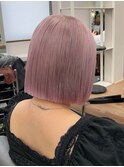 17851ダスティピンクローズブラウンハッシュボブシャギーカット