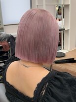 Beleza 川越 -ブリーチ・ハイトーン・ダブルカラー・エクステ・羽エクステ- 17851ダスティピンクローズブラウンハッシュボブシャギーカット